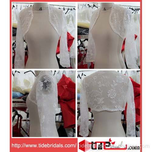 Long Sleeves Lace Appliques Wedding Jacket Bridal Wrap (1954)